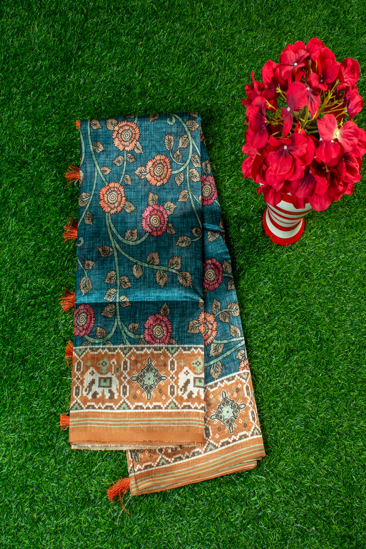 Printed Semi Tussar Saree