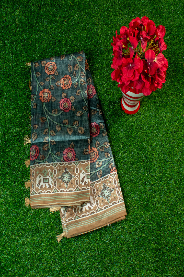 Printed Semi Tussar Saree