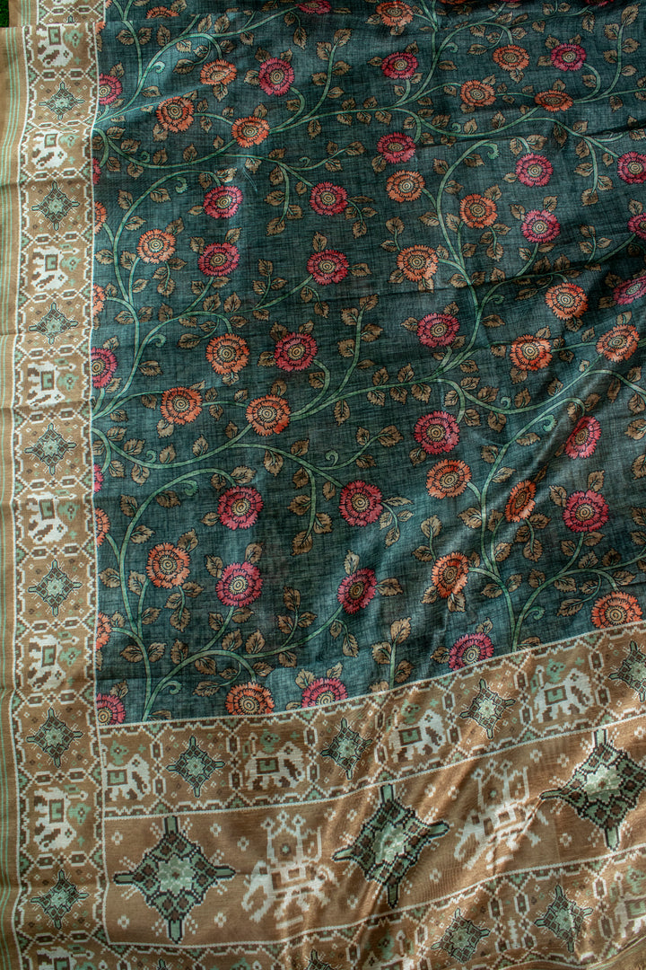 Printed Semi Tussar Saree