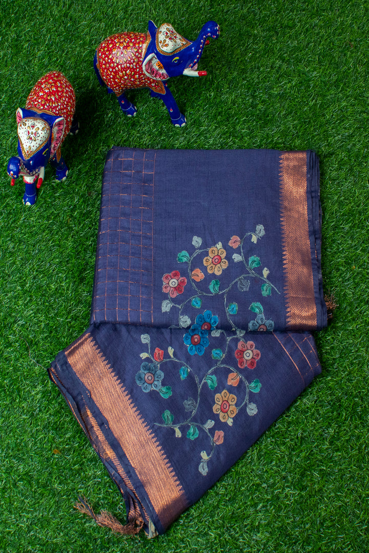 Mangalgiri saree with applique work