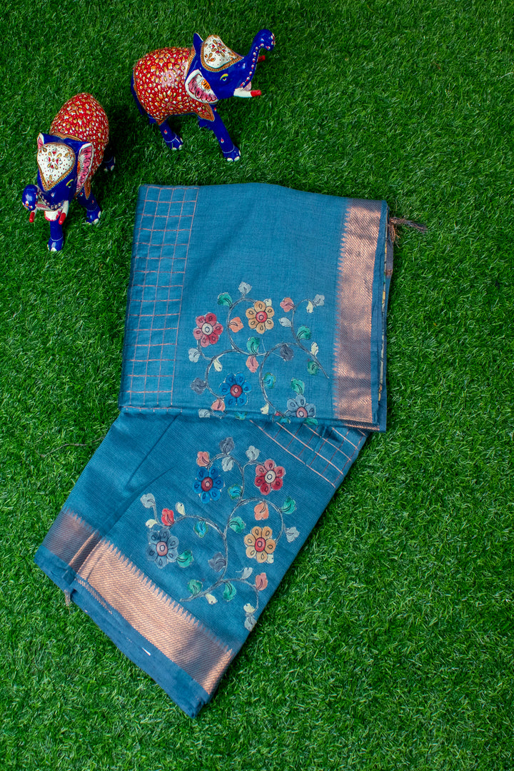 Mangalgiri saree with applique work