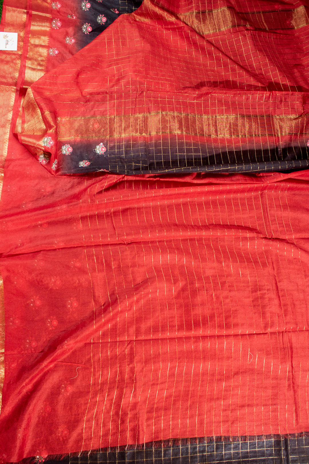 Mangalgiri saree with floral embroidery