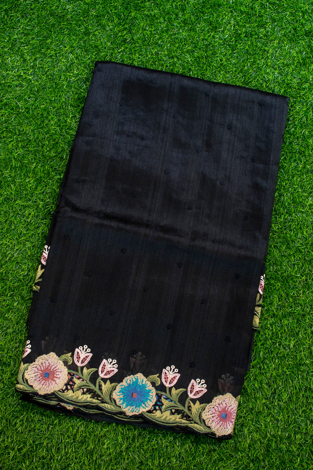 Raw silk sarees with embroidery