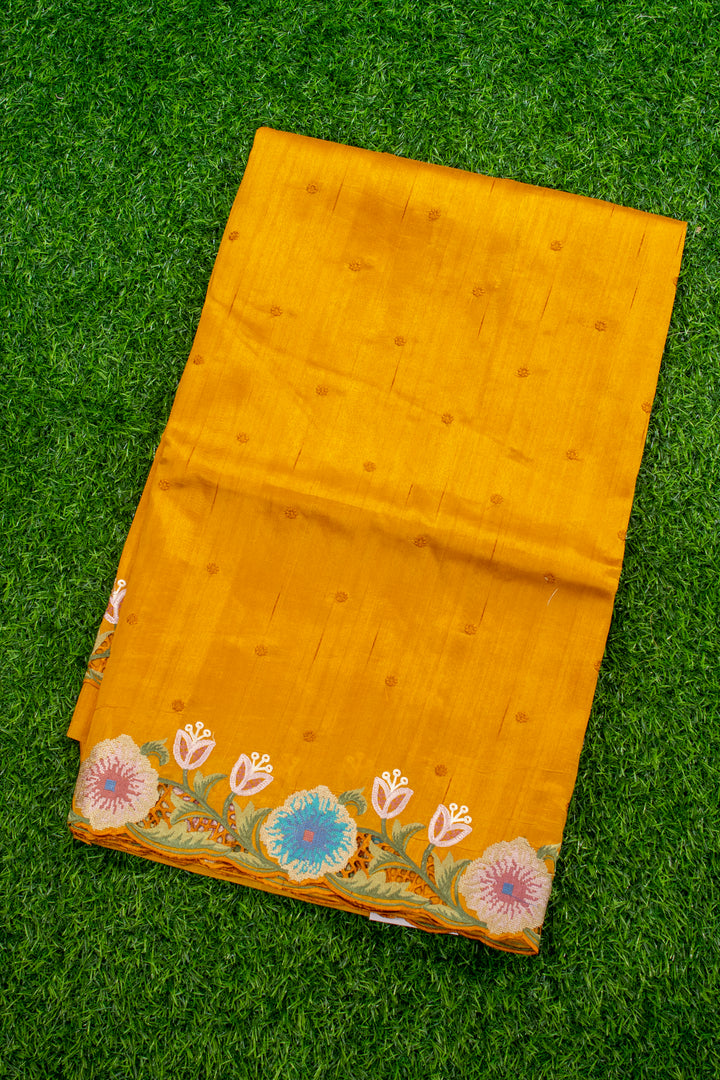 Raw silk sarees with embroidery