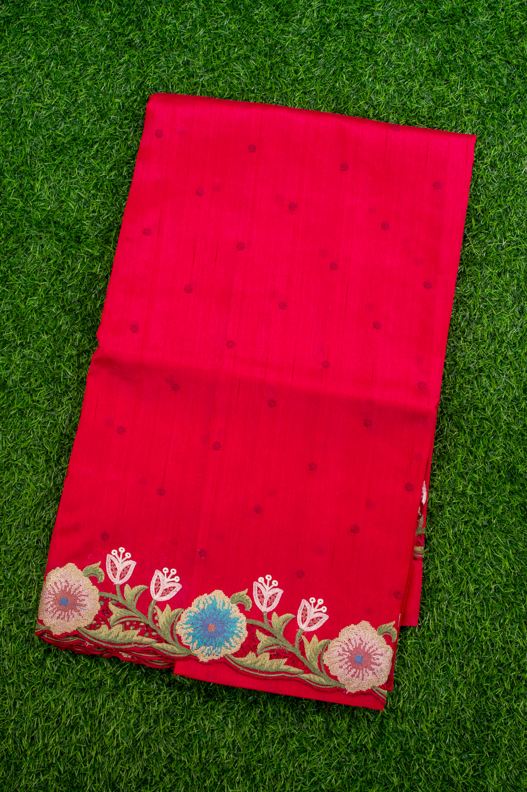 Raw silk sarees with embroidery