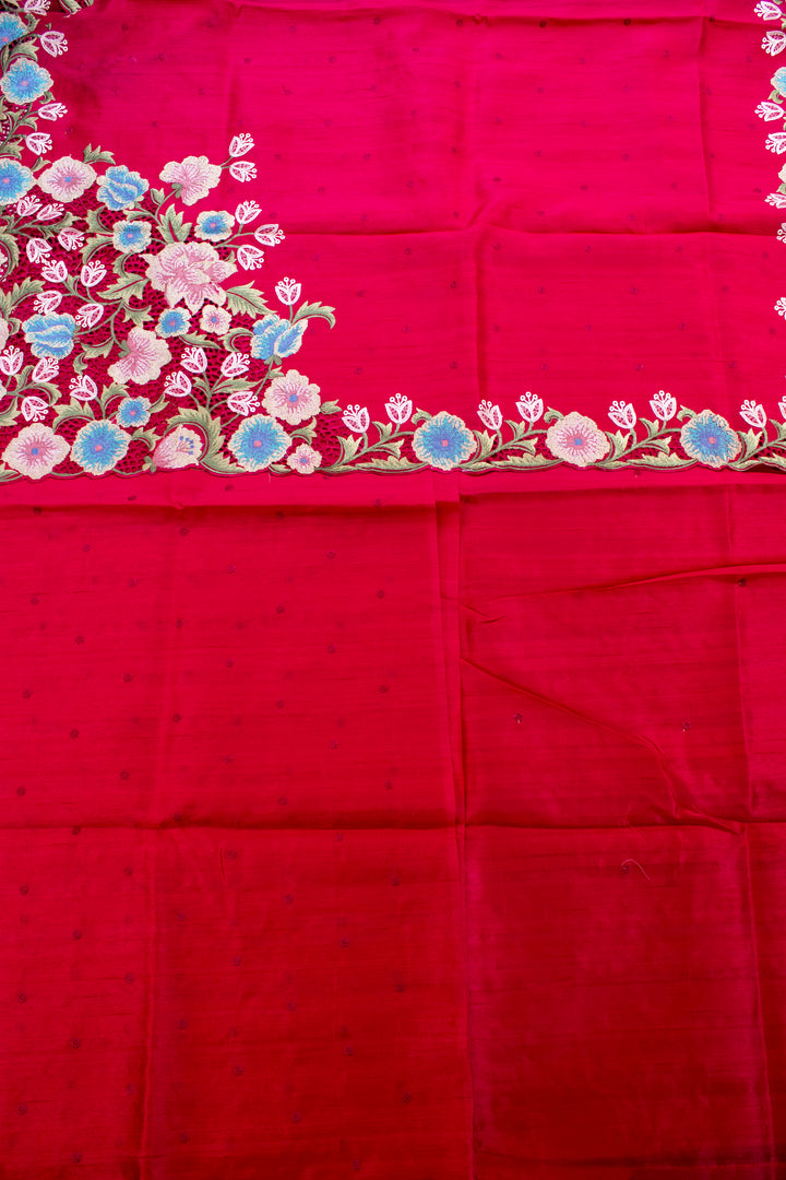 Raw silk sarees with embroidery