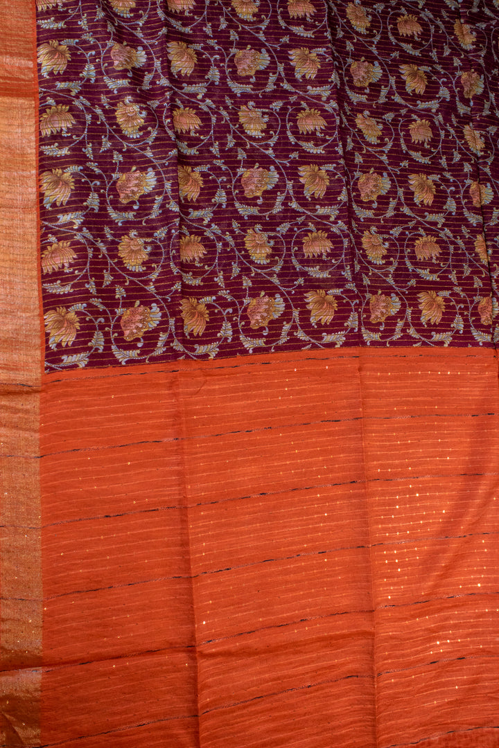 Tussar printed saree