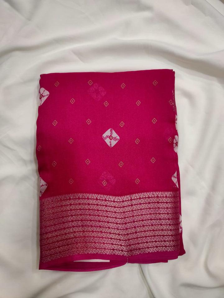 Ajrakh Print Fancy Saree