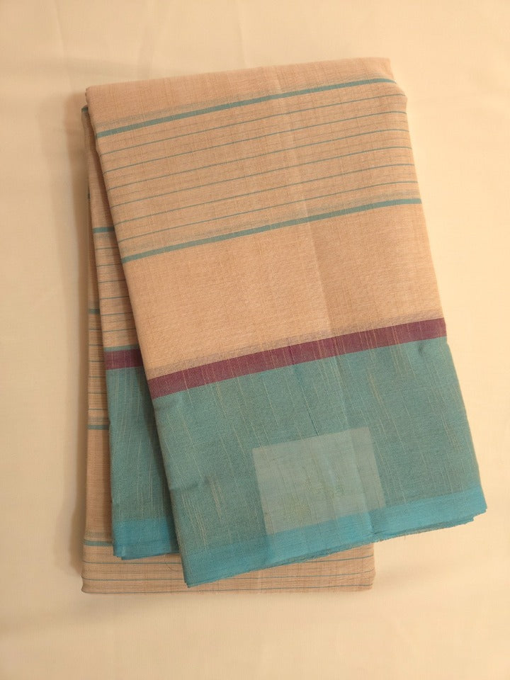 Cotton Saree | Striped with Contrast Border | Multiple Colours