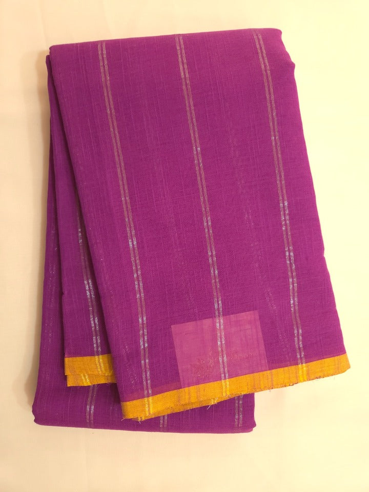 Cotton Saree | Striped with Contrast Border | Multiple Colours
