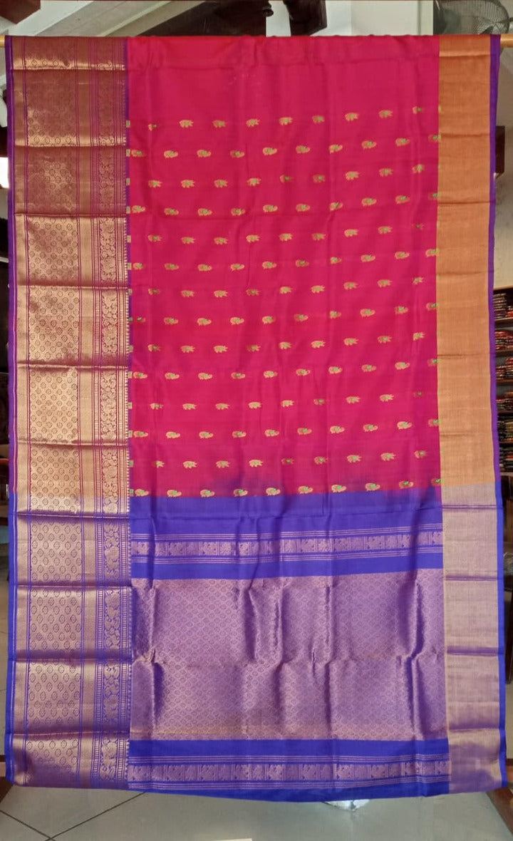 Uppada Silk Sarees - Rani Pink