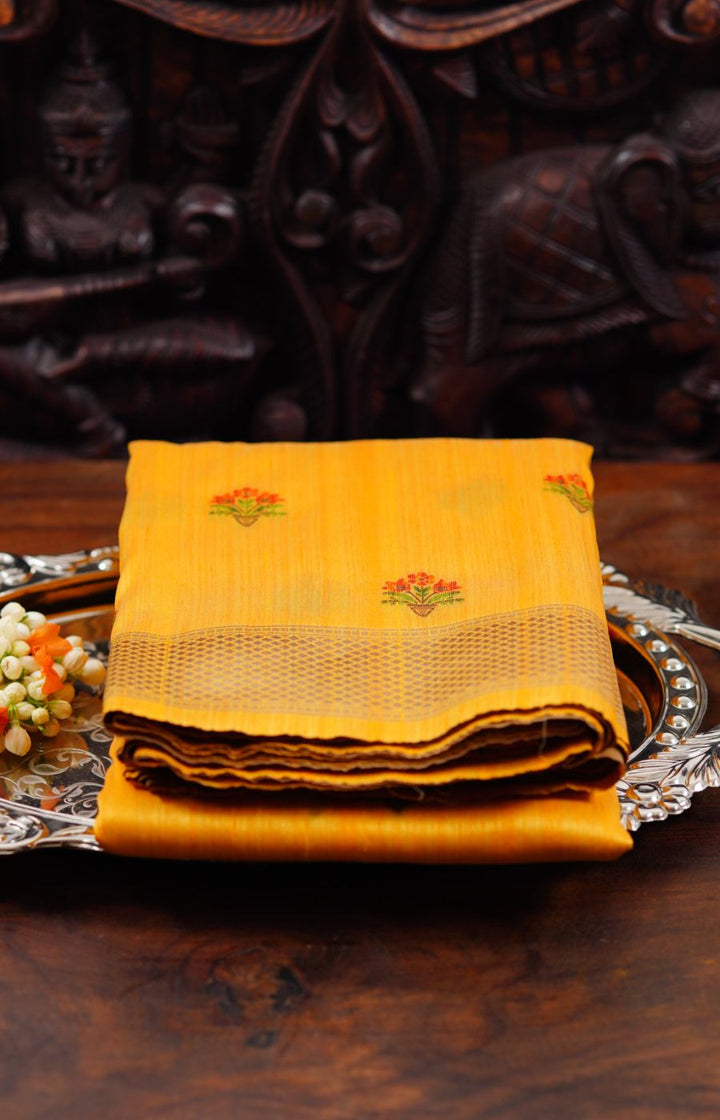 Embroidered Sandal soft pattu saree