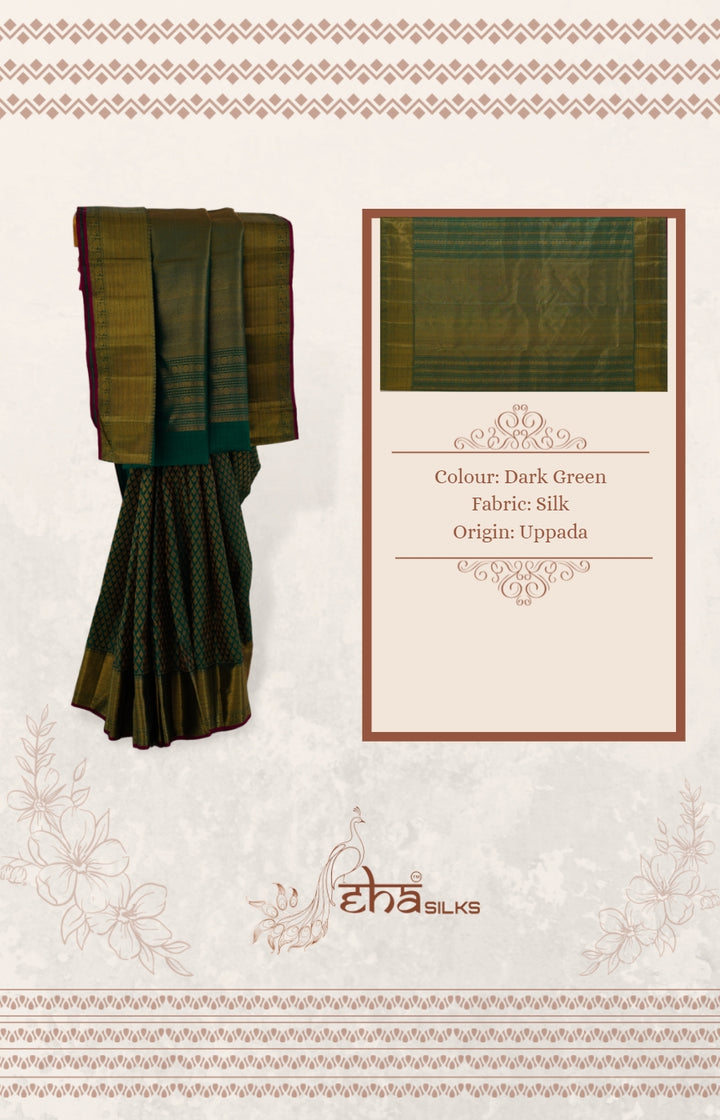 Dark Green Uppada pattu saree